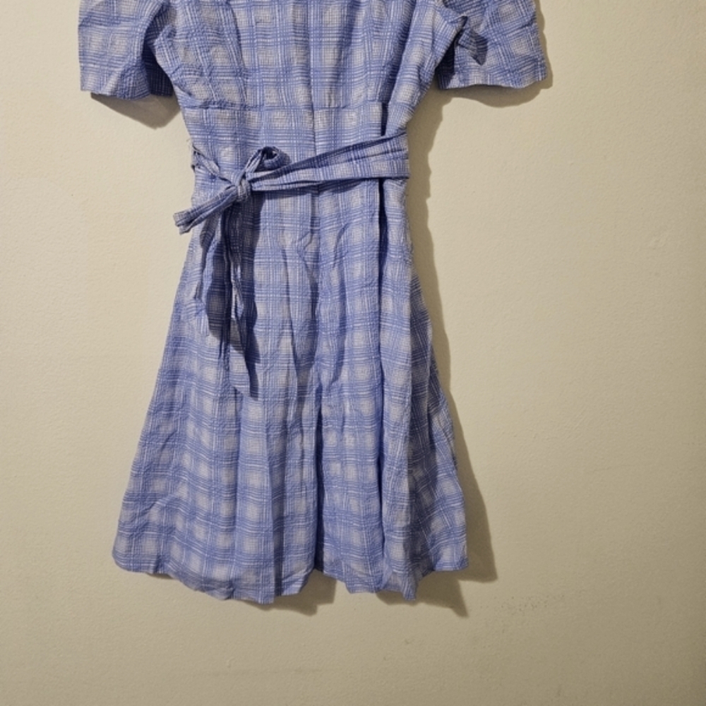 DKNY Puff Sleeve Checkered Dress - Picture 6 of 10